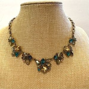 Chloe + Isabel “Sunset on the Siene” collar necklace- crystals, abalone, jewels